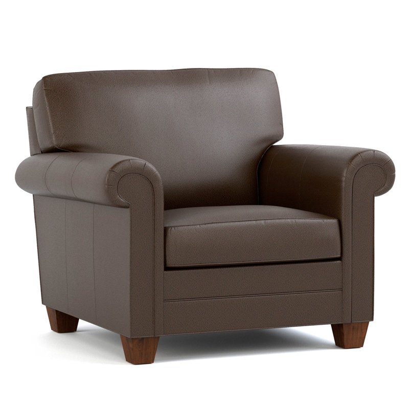Arlington Armchair, Weston Fudge Genuine Leather