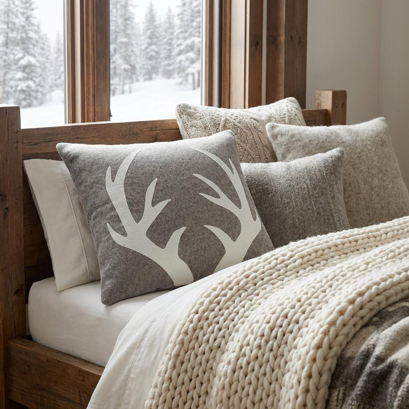 Coussin en laine feutrée à la main - bois - 20 po, Marron, Housse de coussin seulement - sans coussin