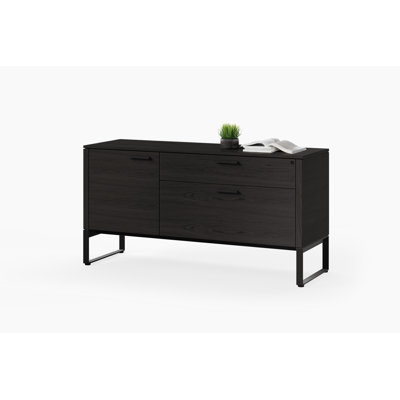 Linea™ 56.25 " Wide 2 - Drawer 1 - Shelf Filing Drawer Credenza with Cable Management