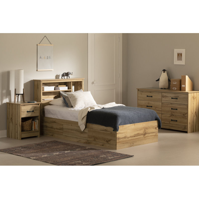 Joed Twin Platforms Bed with Shelves by Union Rustic
