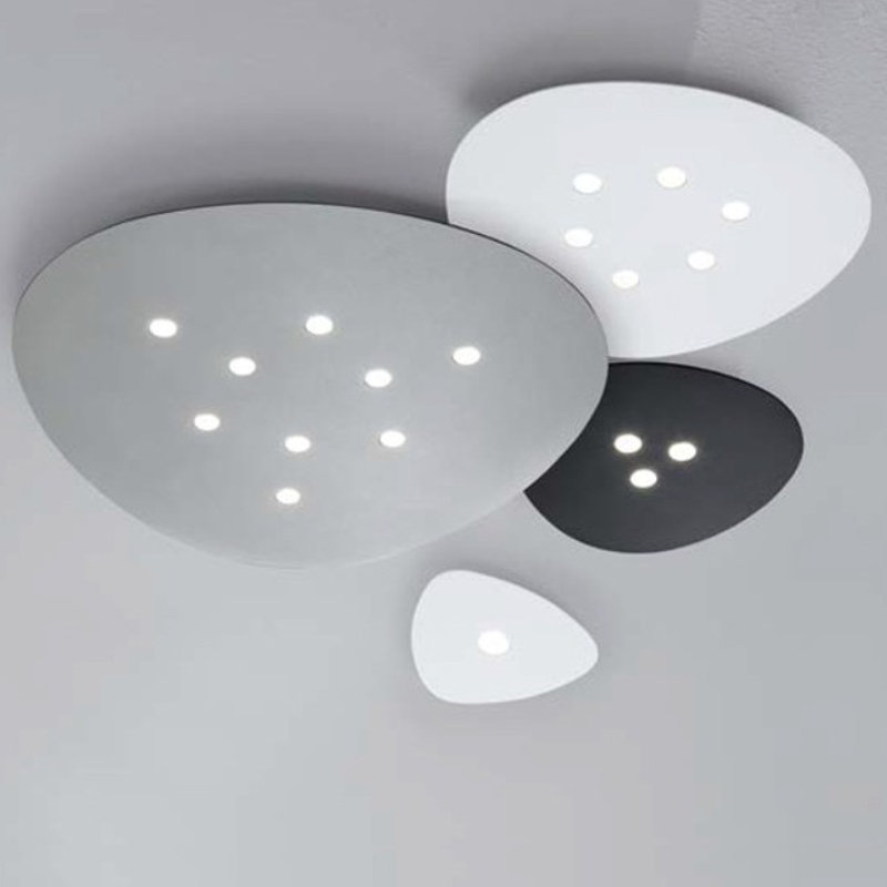 Scudo 1 - Light 6.875" Unique/Statement Geometric LED Flush Mount, Gold Leaf