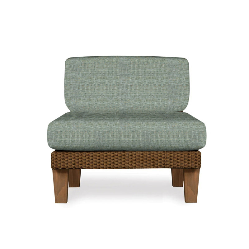 Catalina Outdoor Teak Lounge Chair, Loveboat Mint, Bark