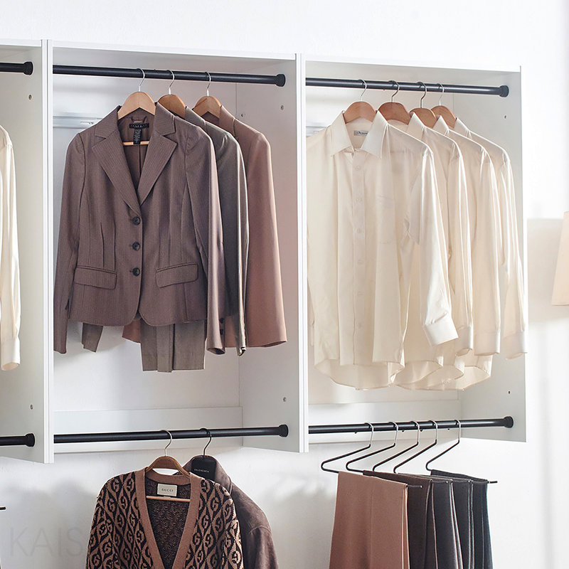 White Wall Mounted Wood Closet System, White