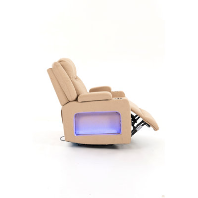 Fauteuil inclinable électrique très large pivotant à 270 ° avec massage thermique - Port de charge USB et Type C - Fauteuil inclinable pivotant en velours pour le bureau de la chambre à coucher du salon