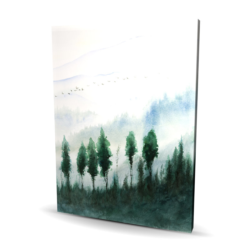 Paysage à l'aquarelle - Toile grise de bureau pour la décoration intérieure