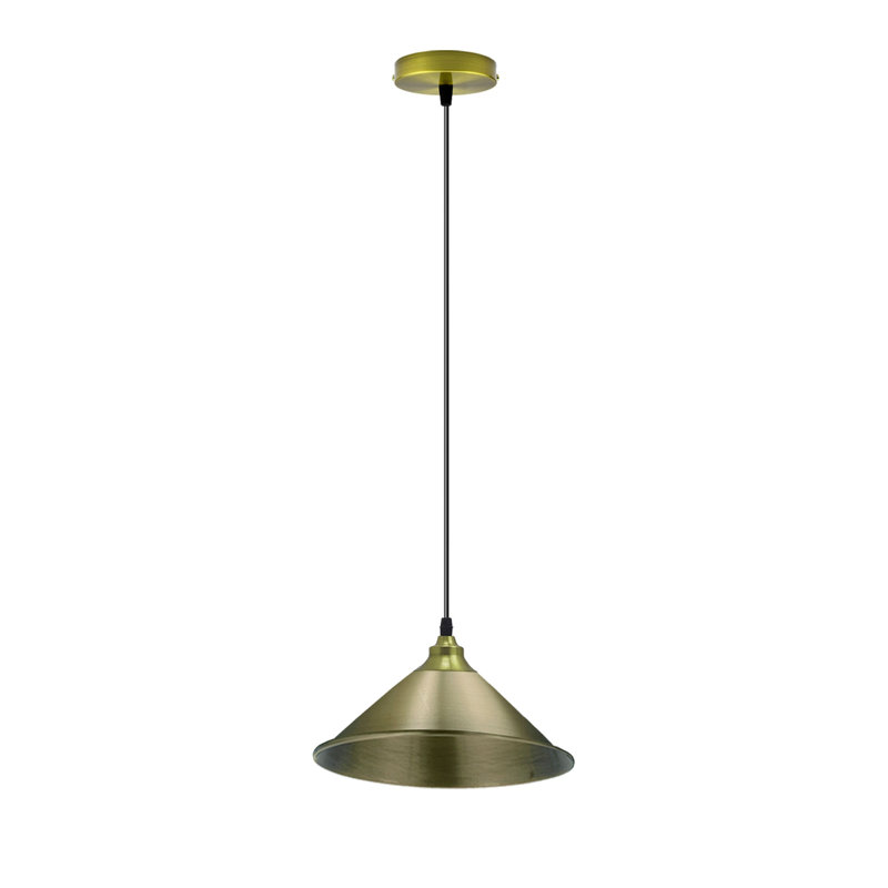 Tyrek 1 - Light Green Brass Single Pendant, No