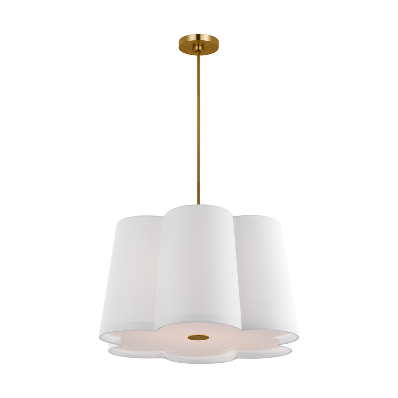 Bronte 3 - Light Medium Hanging Shade Burnished Brass, 24" H x 28" W x 28" D, 4