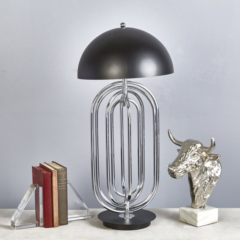 Lampe de table Clukey Art Deco, Argent
