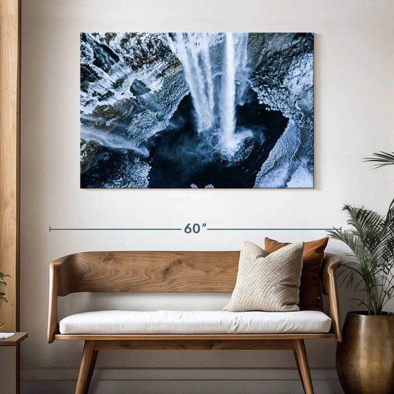 Alvord Seljalandsfoss Winter Waterfall, 32" H x 48" W