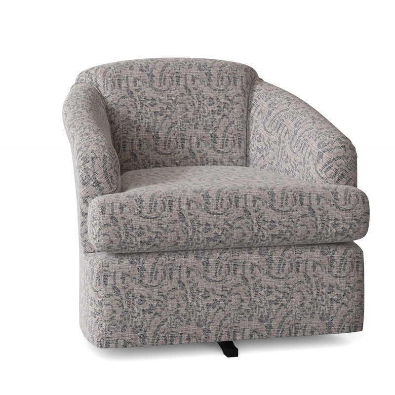 Cass Upholstered Swivel Armchair, Eggshell