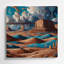 «Southwestern Cowboy Navajo Inspired 73», art mural en métal gris