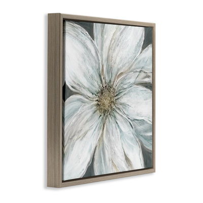 Large White Flower Closeup Floating Frame, design by Carol Robinson
