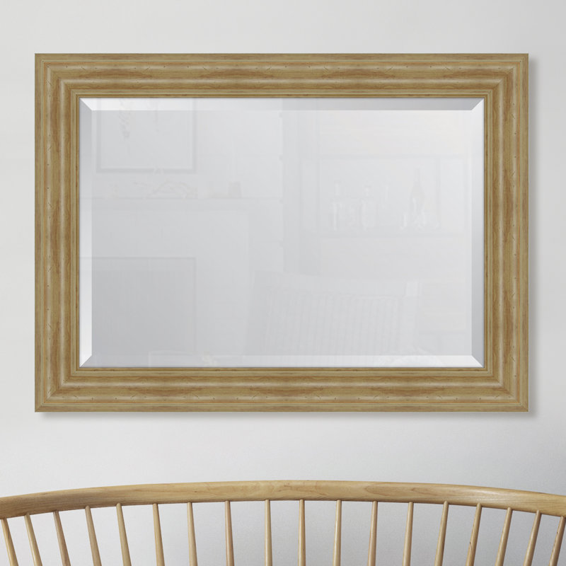 Miroir mural à cadre en résine English, H 44 po x l 32 po, Naturel