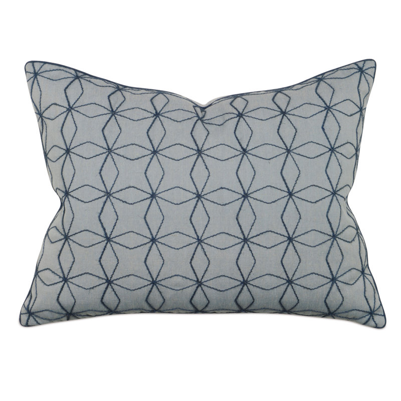 Laurel Polyester Geometric Sham Set, Standard, Denim