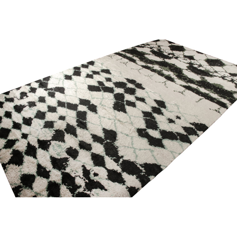 Moroccan Hand Knotted Wool Area Rug, Rectangle 8' x 10'