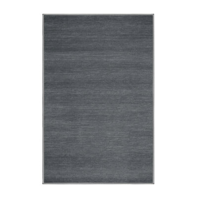 Tapis gris uni lavable à la machine