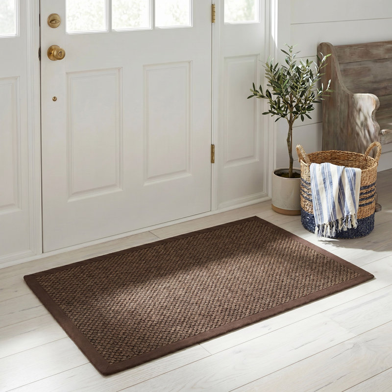 Tapis brun en jute / sisal, Rectangle 2 pi 6 po x 4 pi