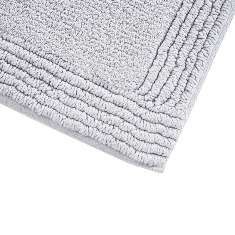 100% Cotton Tufted Reversible Bath Rug, Grey, 24"W x 72"L