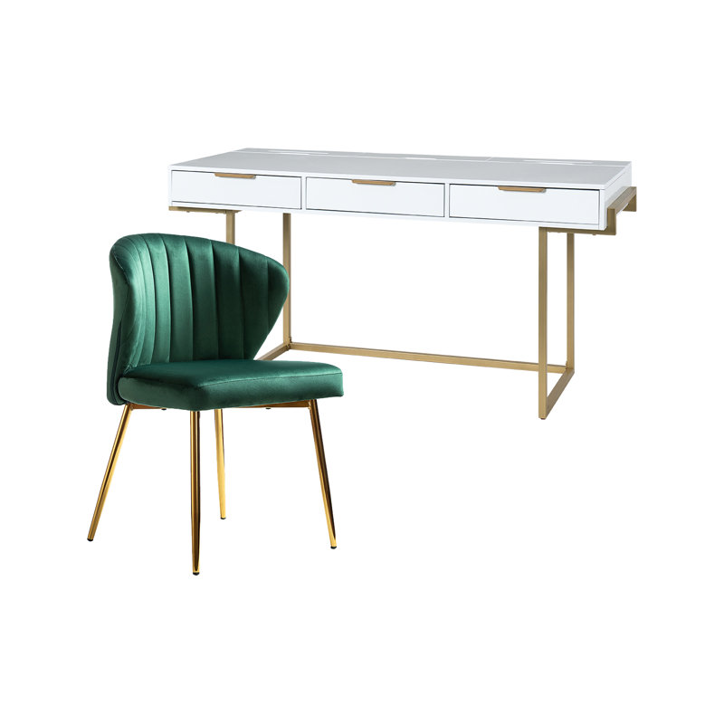 Ensemble de chaises de bureau 2 pièces Manning, Vert