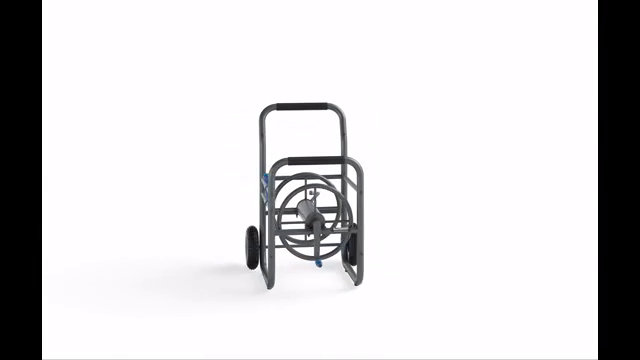 Suncast Black 200 ft. Steel Hose Reel Cart with Manual Crank