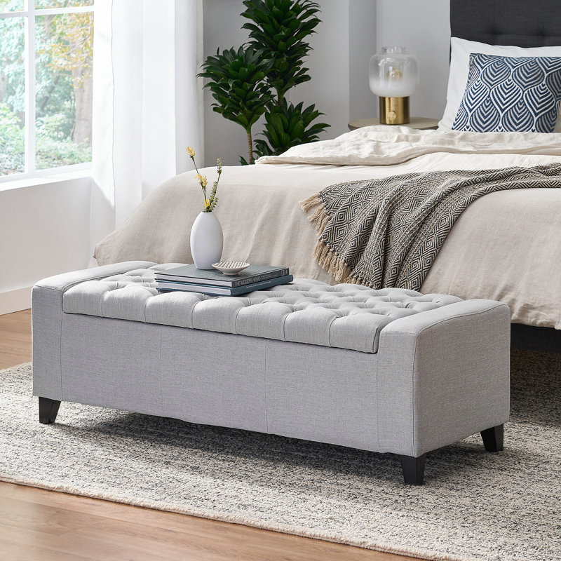Banc de rangement rabattable, Gris clair