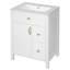 Meuble-lavabo de 24 pouces avec lavabo en céramique, tiroirs et portes à fermeture en douceur, compartiments de rangement intelligents, durabilité à 1 porte, 2 tiroirs, poignées élégantes en alliage d'aluminium