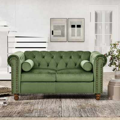 Velours à deux canapés, style - ultra doux et agréable, bouton, accoudoir carré, assise mi-moelleuse, procédure d'assemblage simple, 2 canapés classiques confortables, accoudoirs, moelleux, facile à assembler