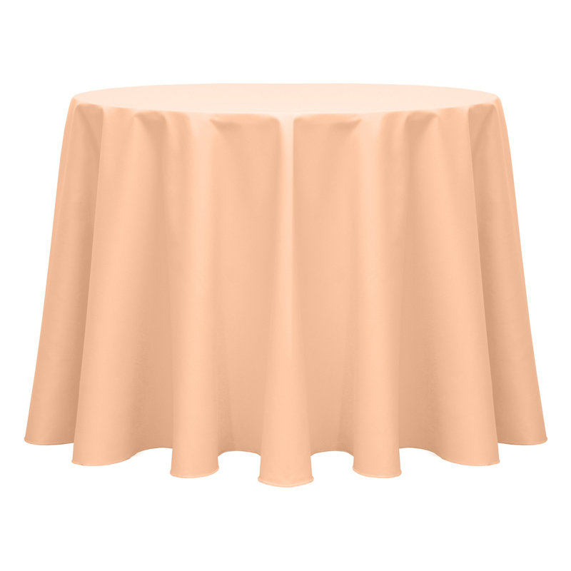 Solid Color Round Tablecloth, 84" x 84", Peach