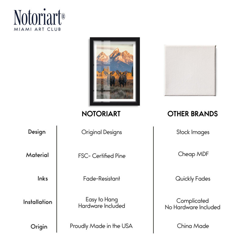 «Teton Twins Shadowbox Print Travel Art Prints» par Notoriart, H 16 po x l 11 po, Noir