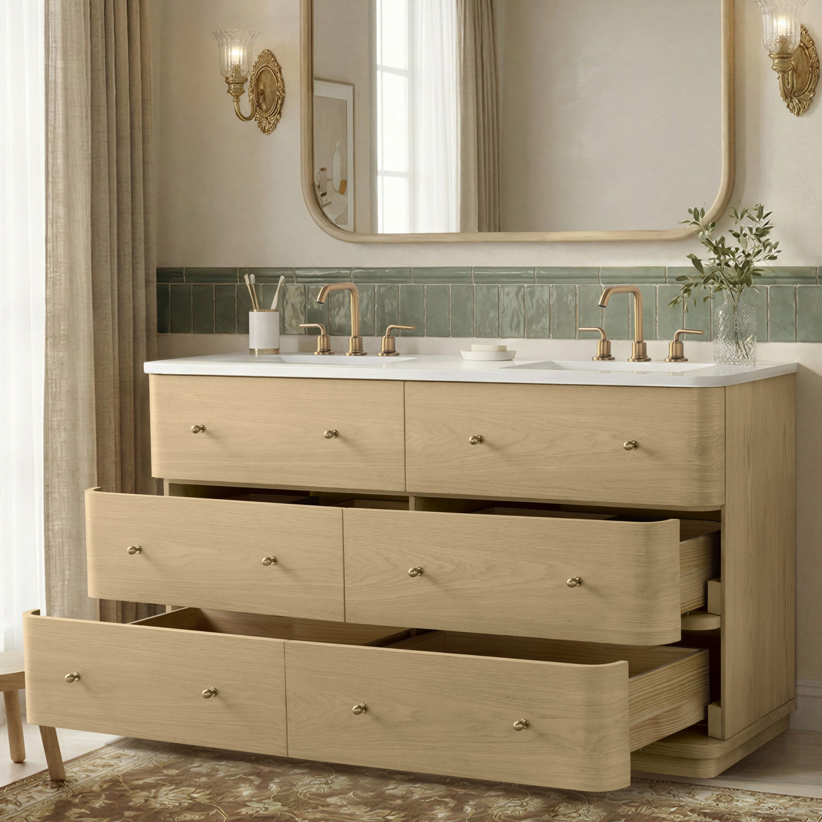 Saffi 60" Double Bathroom Vanity