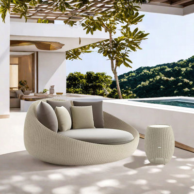 Breydi Wicker 2 - Person Patio Conversation Set with Cushions
