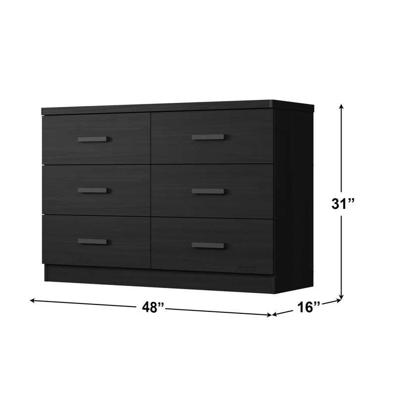 Commode 6 tiroirs Barstis, Tabac