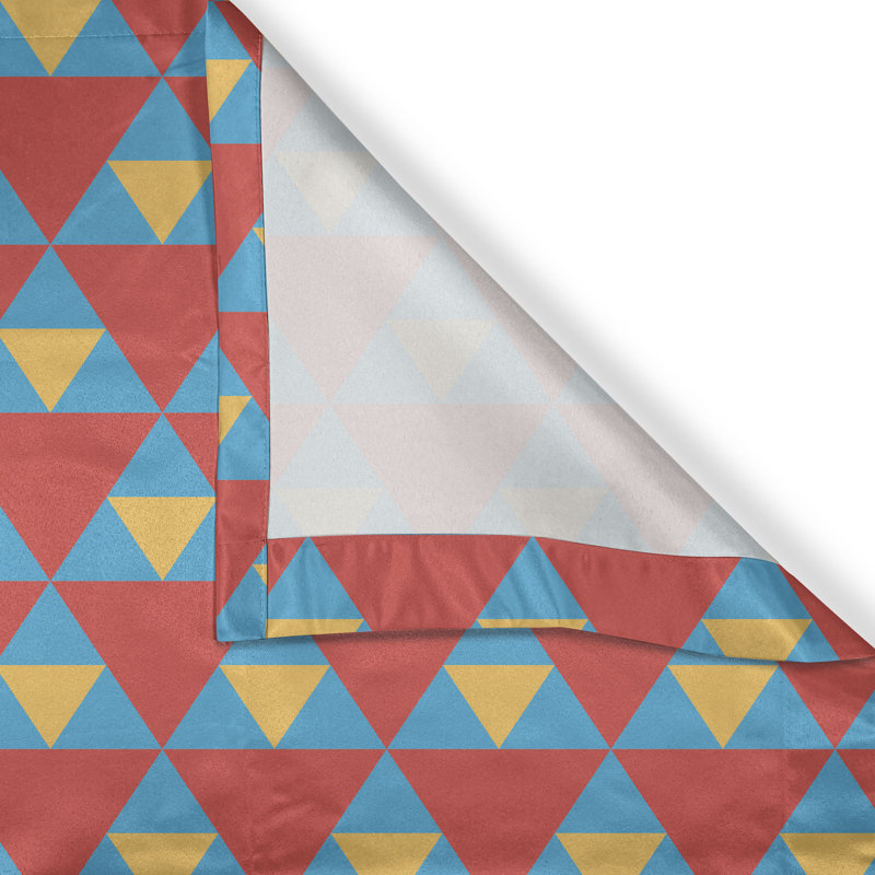 Rideaux à œillets décoratifs à 2 panneaux George Oliver, 50 po x 54 po, souci, bleu ciel, L 50 po x L 108 po
