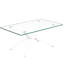 Table basse rectangulaire en verre de 40,19 po avec pieds en métal stables et pieds réglables, idéale pour le salon, pieds blancs transparents faciles à nettoyer, différents styles polyvalents et durables