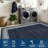 8x10 Modern Geometric Bordered Area Rug – Washable, Foldable, Stain-Resistant, Easy to Clean, Non-Slip for Living Room & Bedroom (Navy Blue)-645372729