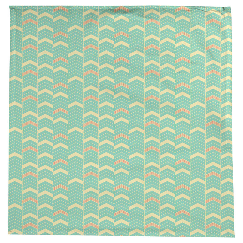 Nappe à chevrons à traits Stephenie, Vert / orange / jaune
