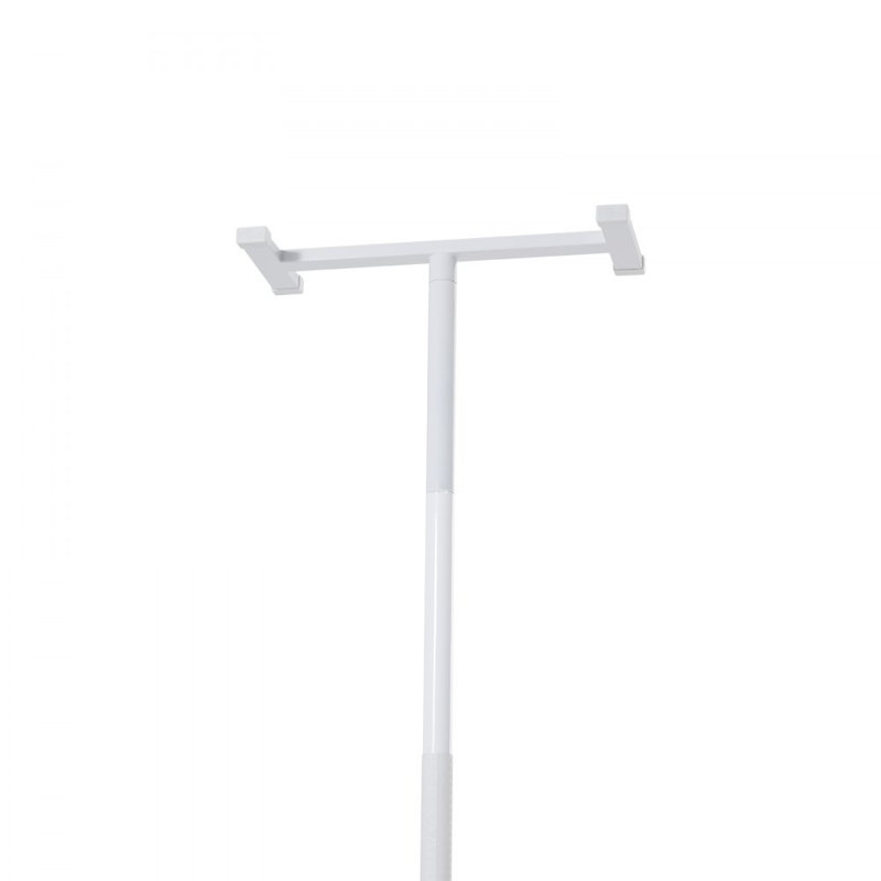 Floor-to-Ceiling Transfer Pole, Tension Mounted Bathroom Grab Bar with Anti-Slip Curve Handle, 300 Lbs Capacity Security Pole for Elderly, Ideal Senior Safety Pole for 7-10 Ft Ceilings, White