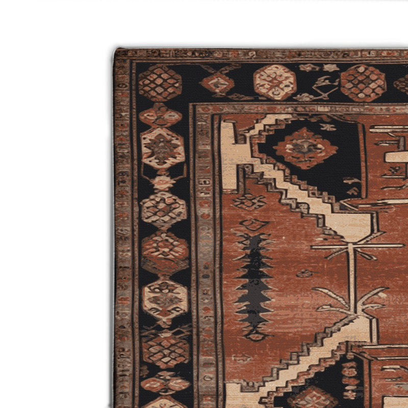 Tapis d'intérieur et d'extérieur brun Persian, Rectangulaire 8 pi x 10 pi