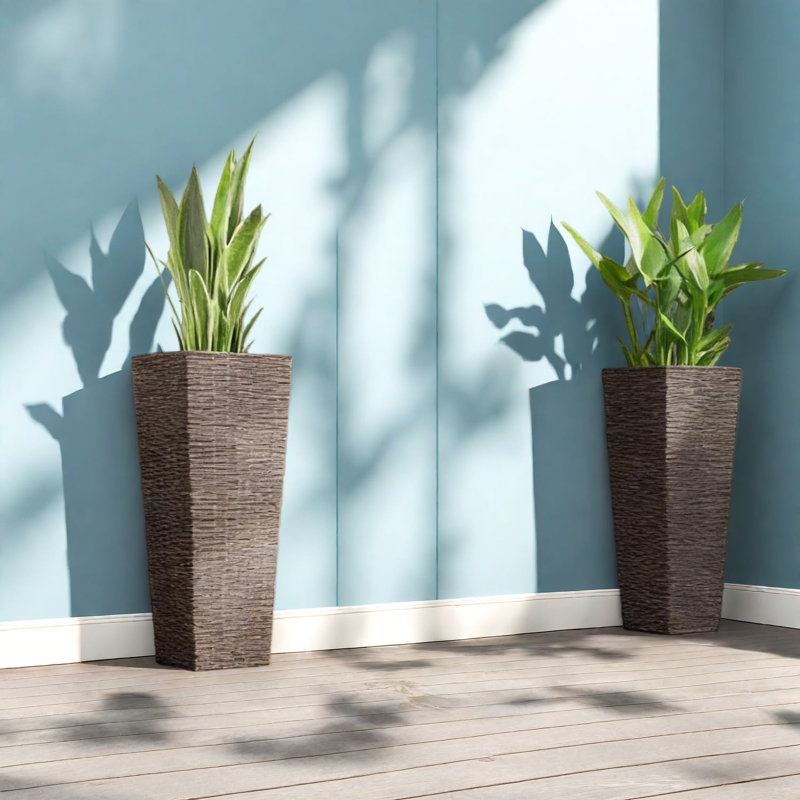 Grandes jardinières peu encombrantes, conception moderne en polypropylène pour la maison