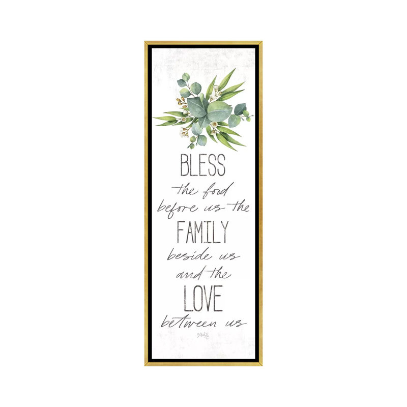 "Souper Blessing" par Marla Rae, art textuel sur toile, H 60 po x l 20 po x P 1,5 po, Toile encadrée d'or