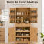 Garde-manger cannelé de 72 po avec 3 tiroirs coulissants, 6 tablettes de porte et rangement réglable, armoire de rangement autoportante pour salle de bain, salle à manger, bureau et entrée-130839310