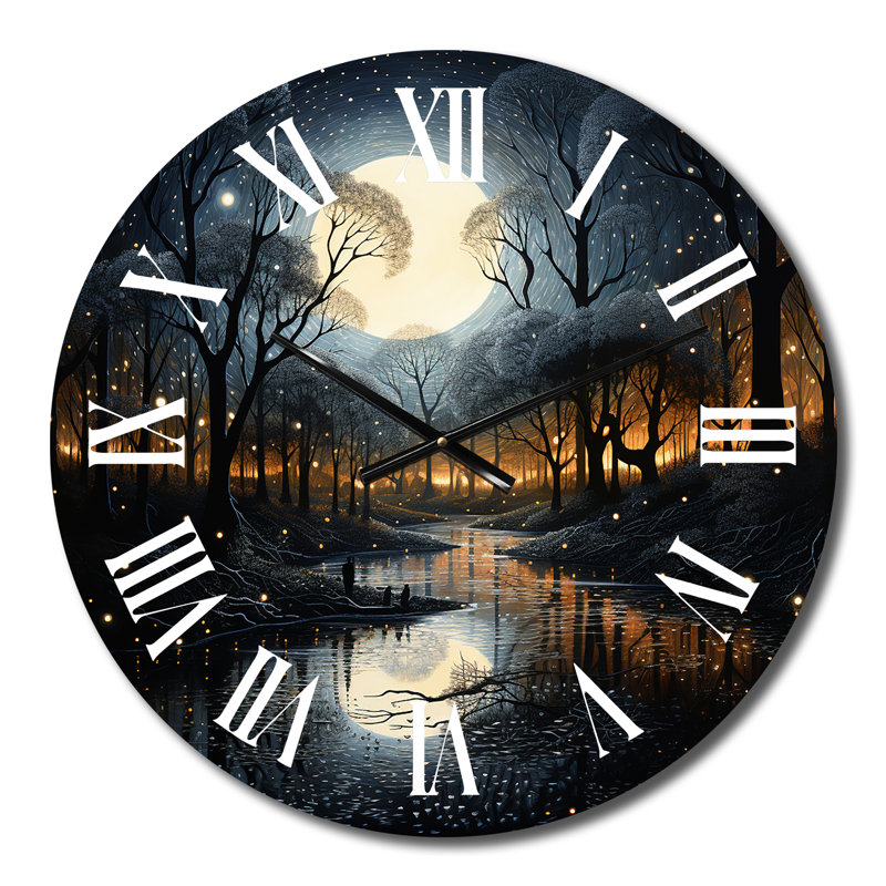 Horloge murale Black Bridge At Dusk, Moyenne
