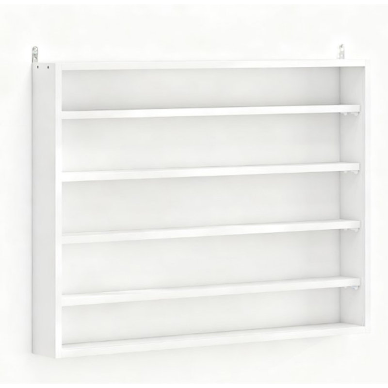 Wall-Mounted Display Case, 5-Tier Display Cabinet With 2 Glass Doors And Adjustable Shelves, Accent Cabinet