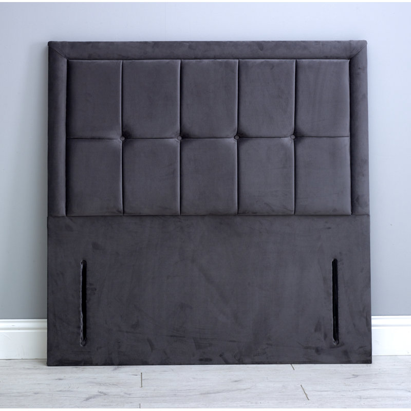 Syrna Upholstered Headboard, Black, Kingsize (5')