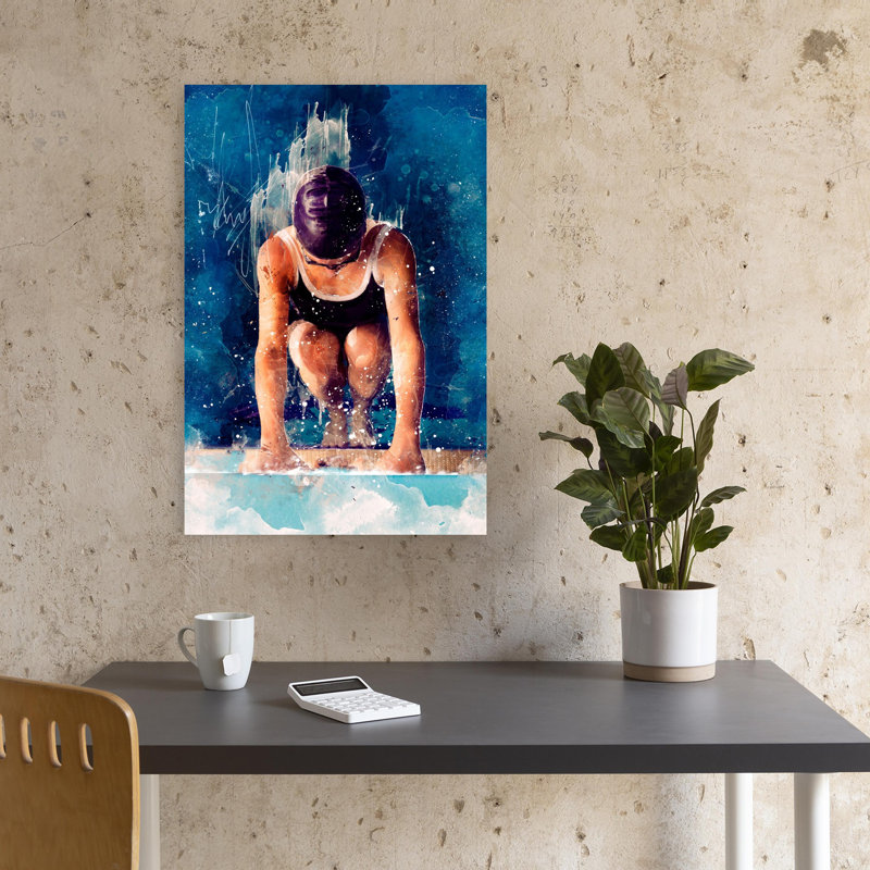 Art mural dauphin contemporain, 18" H x 12" W