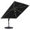 Parasol en porte-à-faux à énergie solaire gris 10 pi avec base et lumières DEL Yatra