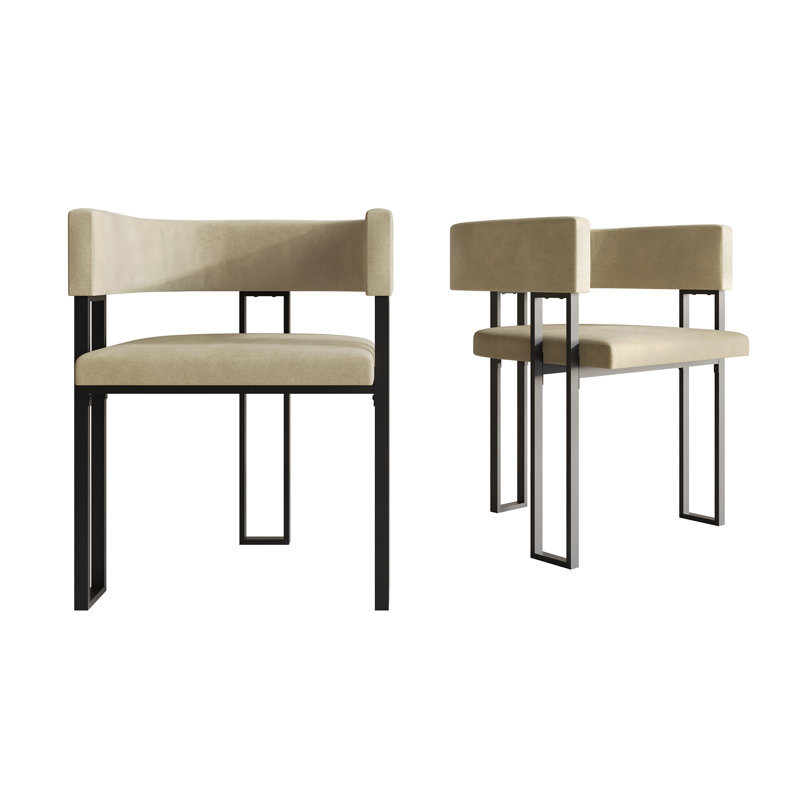 Black Metal Dining Chair, Champagne