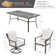 7 Piece Outdoor Dining Table Set With 2 Swivel Rocker Chair And Cushions