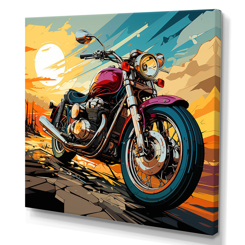«Moto Dreams On The Road I», reproduction sur toile, Toile tendue, H 16 po x l 16 po