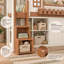 Lit mezzanine enfant en forme de maison Benedict avec escalier de rangement, armoire et étagère ouverte, cadre de lit mezzanine en bois robuste avec rangement multifonctionnel et peu encombrant pour enfants-776062441-776062447